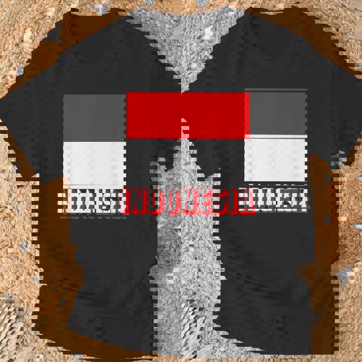 インドネシア国旗 アンティーク調 ナショナル インドネシア 男性 女性 キッズ Tシャツ 高齢者への贈り物