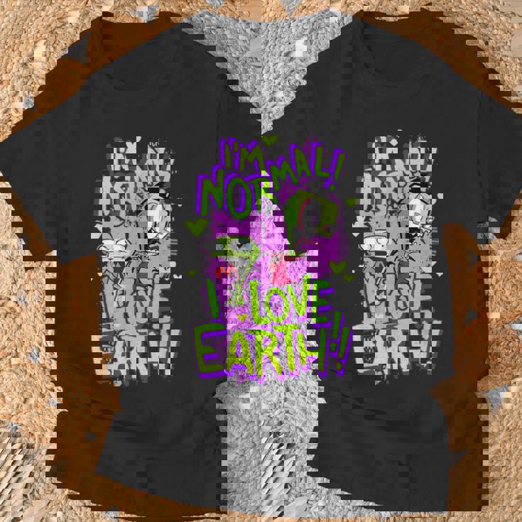 インベーダージムアイムノーマルアイラブアースデイ Tシャツ 高齢者への贈り物