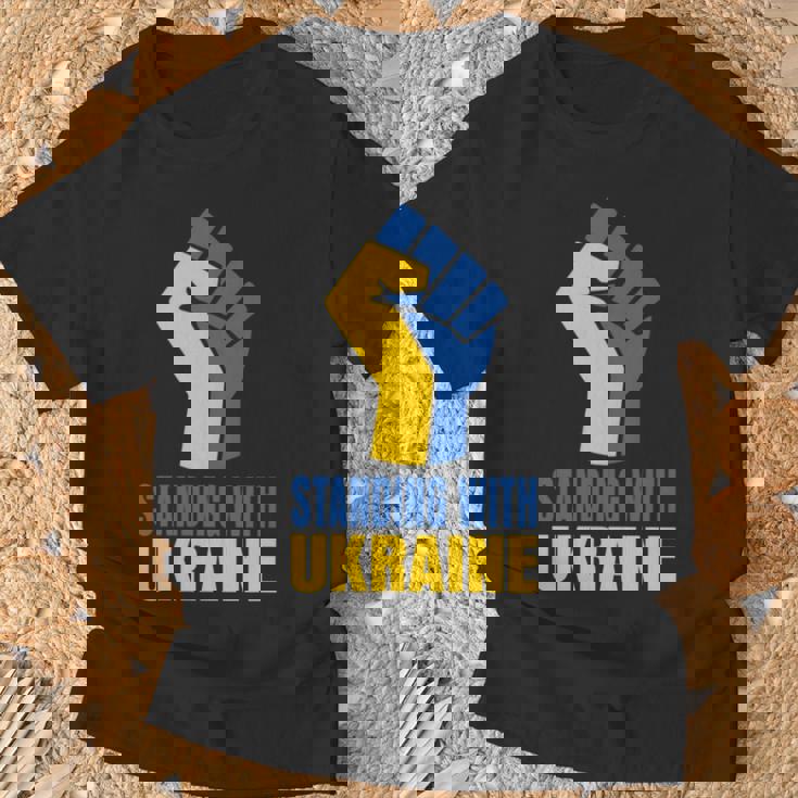 ウクライナを支援 ウクライナと共に立つ 長袖tシャツ Tシャツ 高齢者への贈り物