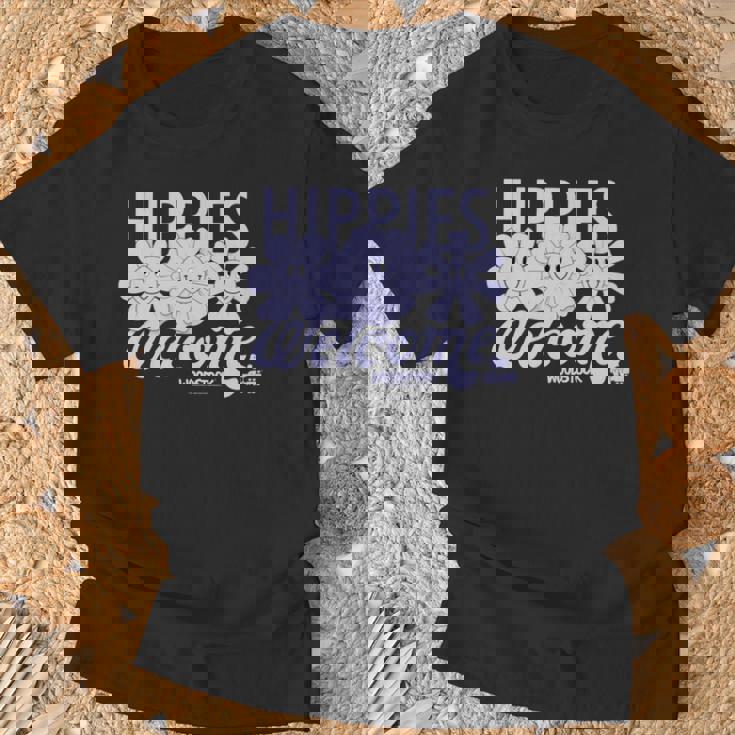 ウッドストック・ヒッピーズ・ウェルカム・スマイリング・フラワーズ 長袖tシャツ Tシャツ 高齢者への贈り物