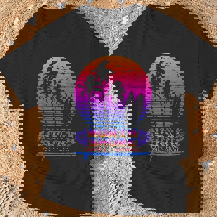 オアフ島ノースショア ハワイお土産サーフィンスタイル Tシャツ 高齢者への贈り物