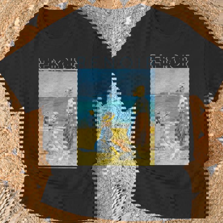 オーギュスト・ルノワール ビーチのフィギュア Tシャツ 高齢者への贈り物