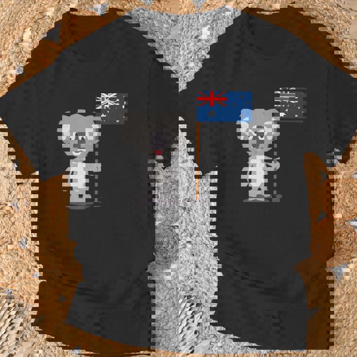 オーストラリアのコアラ オーストラリア国旗 Tシャツ 高齢者への贈り物