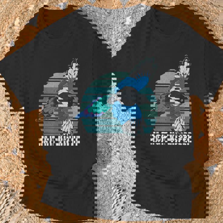 カササギ 鳥 動物 翼 バードウォッチング バーダー アウトドア 野鳥観察 Tシャツ 高齢者への贈り物