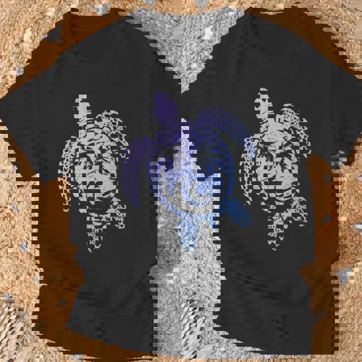 カメのモチーフ ヤシの木 波 フェス 夏 カメ サーフィン Tシャツ 高齢者への贈り物