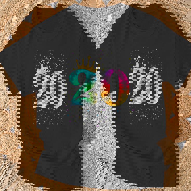 カラフルな絞り染め 20歳の女児 20歳の誕生日 Tシャツ 高齢者への贈り物