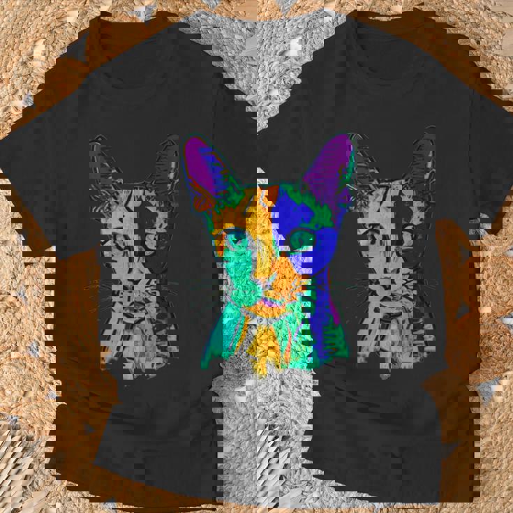 カラフルキャット Tシャツ 高齢者への贈り物