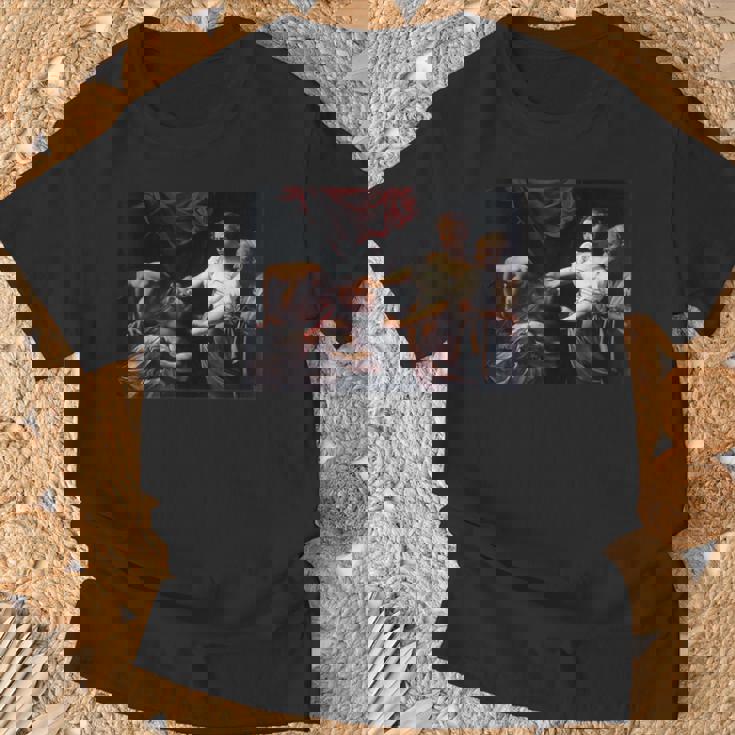 カラヴァッジョのジュディス・ホロフェルネス Tシャツ 高齢者への贈り物