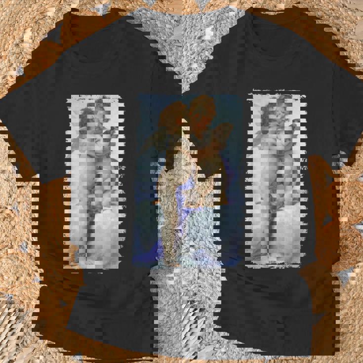 キスエンジェルズ ファーストキス 絵画 天使 キス キューピッド ラブ Tシャツ 高齢者への贈り物