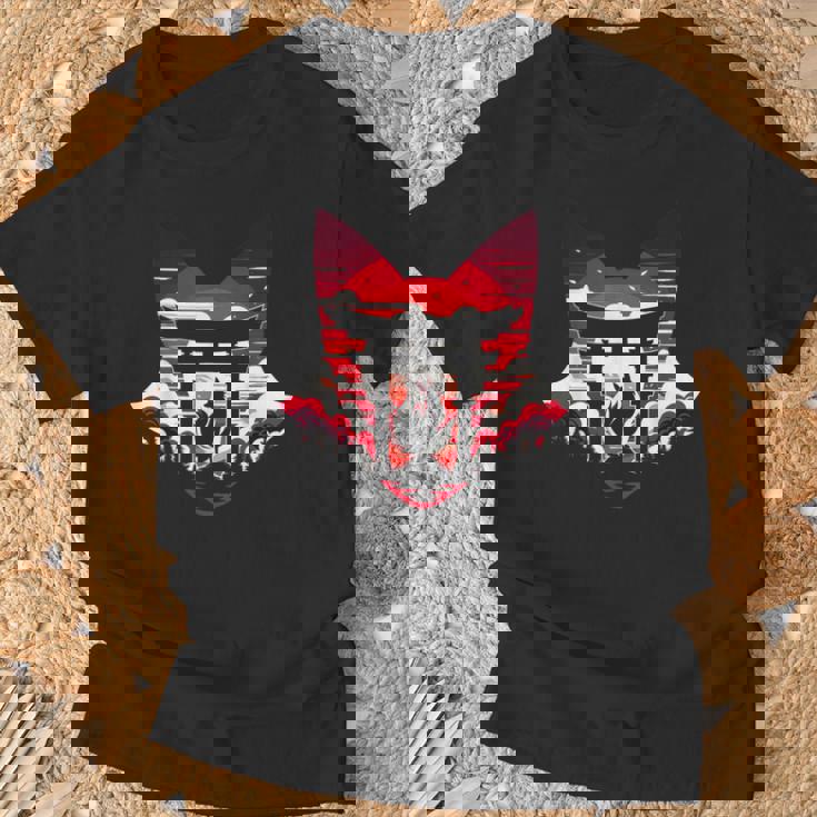 キツネ キツネ 九尾狐シルエット アニメ好き Tシャツ 高齢者への贈り物