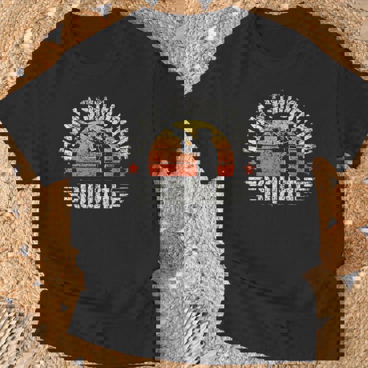 クレー射撃チーム トラップ ピジョン ショットガン からのプル クレー射撃 Tシャツ 高齢者への贈り物