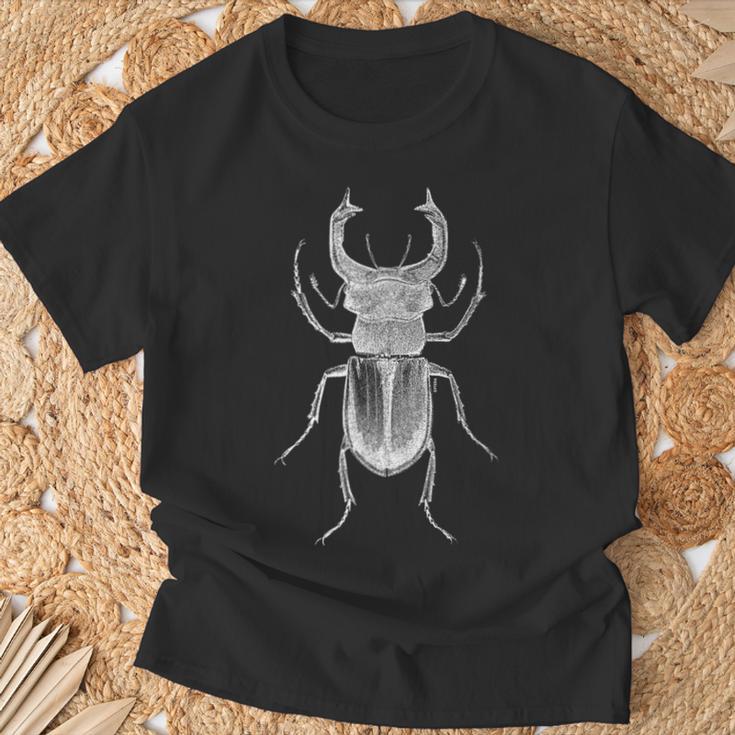 クワガタ愛好家と昆虫学者のためのヴィンテージ昆虫アート クールなクワガタ Cooltag Beetle Tシャツ 高齢者への贈り物