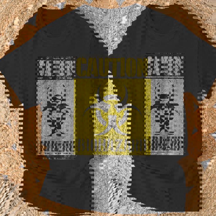 グランジ バイオハザード シンボル 黙示録後 警告サイン Tシャツ 高齢者への贈り物