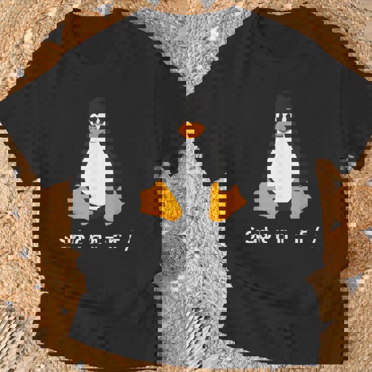 コンピューター -Udo Rm -Rf Tux Linux ペンギン プログラマー Tシャツ 高齢者への贈り物