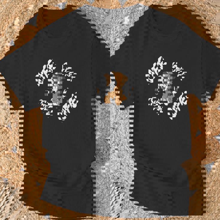 コーヒーシェットランド・シープドッグ犬 Tシャツ 高齢者への贈り物