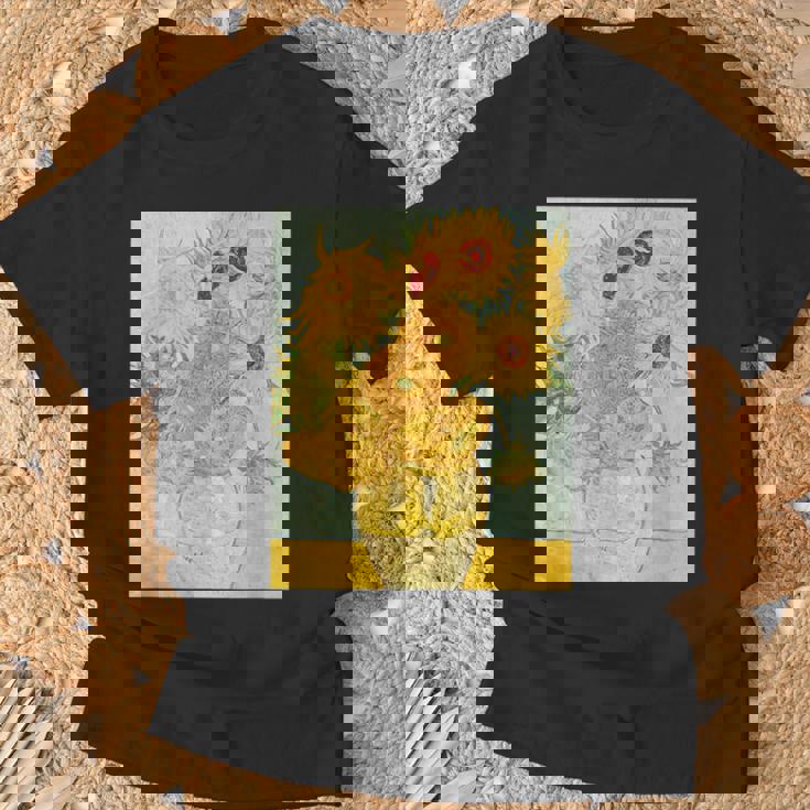 ゴッホのひまわりアートアーティスト向け Tシャツ 高齢者への贈り物