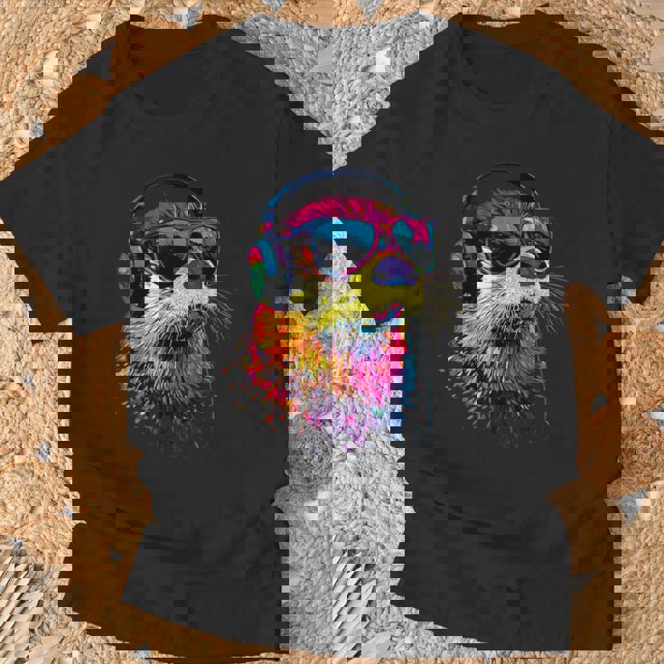 サングラスをかけたラッコ ラッコ大好き テンテン かわいい カワウソ Tシャツ 高齢者への贈り物