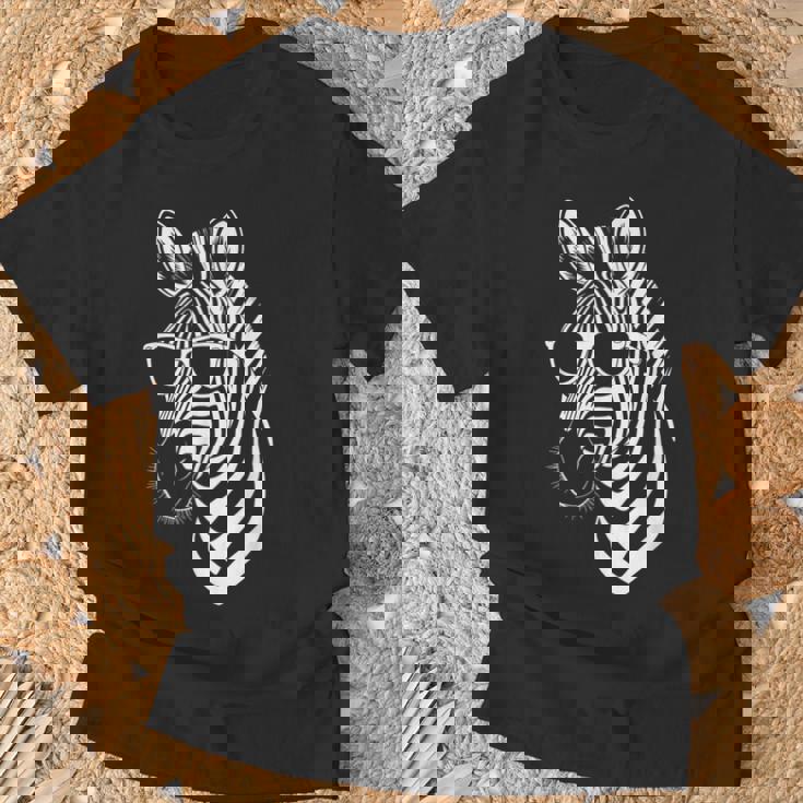 サングラス付きゼブラ おもしろゼブラ Tシャツ 高齢者への贈り物