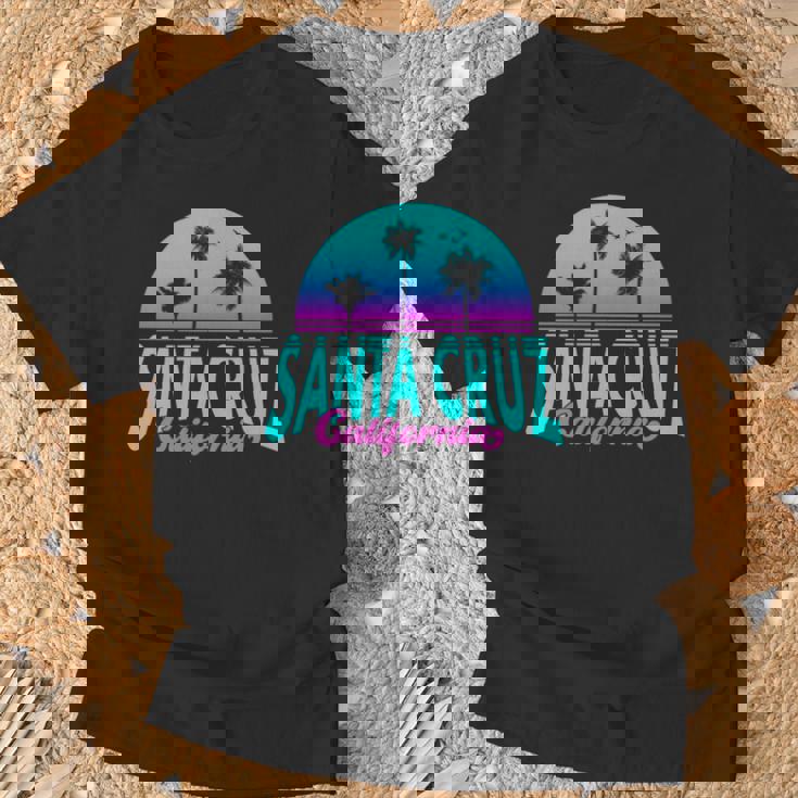 サンタクルーズ カリフォルニア レトロ ヴィンテージ サンセット 長袖tシャツ Tシャツ 高齢者への贈り物