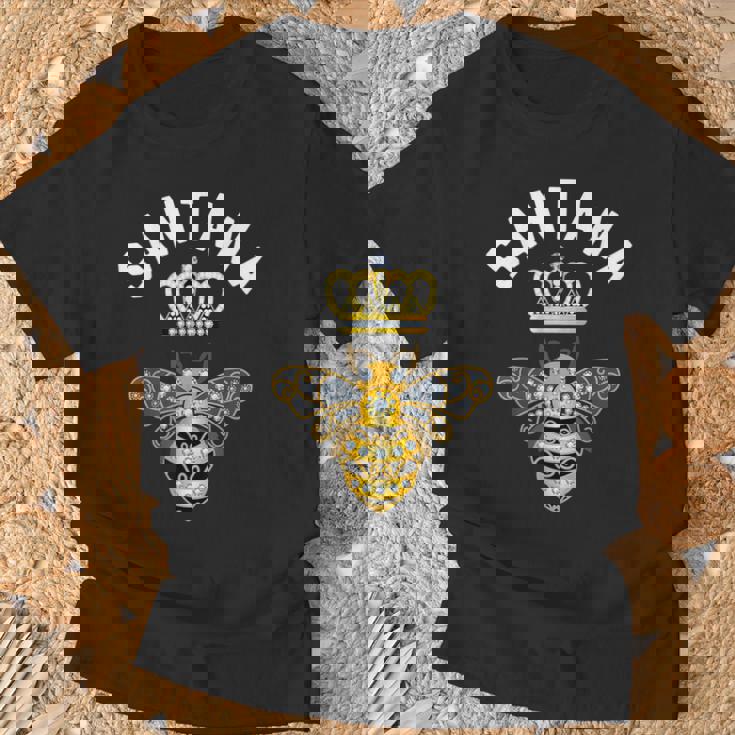 サンタナ 名前 サンタナ 誕生日プレゼント 女王 王冠 蜂 サンタナ Tシャツ 高齢者への贈り物