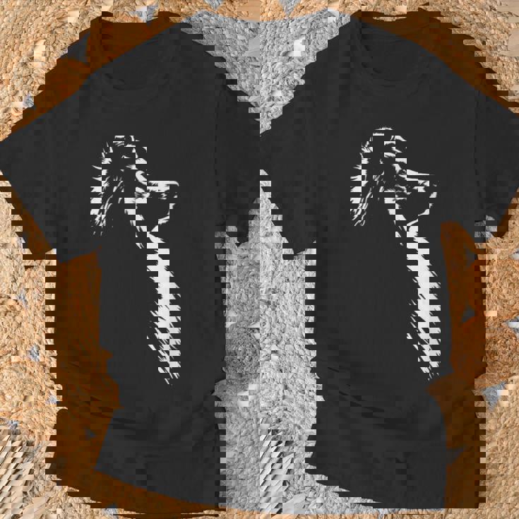 シェットランド・シープドッグ ポートレート シルエット 犬 シェルティー・ドッグ Tシャツ 高齢者への贈り物