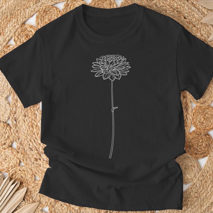 シングル ダリアの花 Tシャツ 高齢者への贈り物
