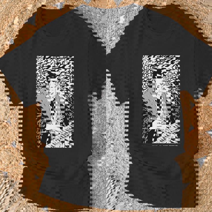 シンセサイザー テクノ 音楽 面白い サムライ シンセサイザー 長袖tシャツ Tシャツ 高齢者への贈り物