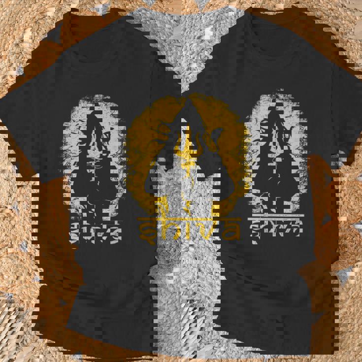 シヴァ 神聖なトライデントデザイン 男性用 ヒンズー教の神 シヴァ神 Tシャツ 高齢者への贈り物
