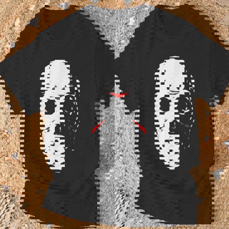 ジェイソンホッケーマスク ハロウィンシャツ 13日の金曜日 Tシャツ 高齢者への贈り物