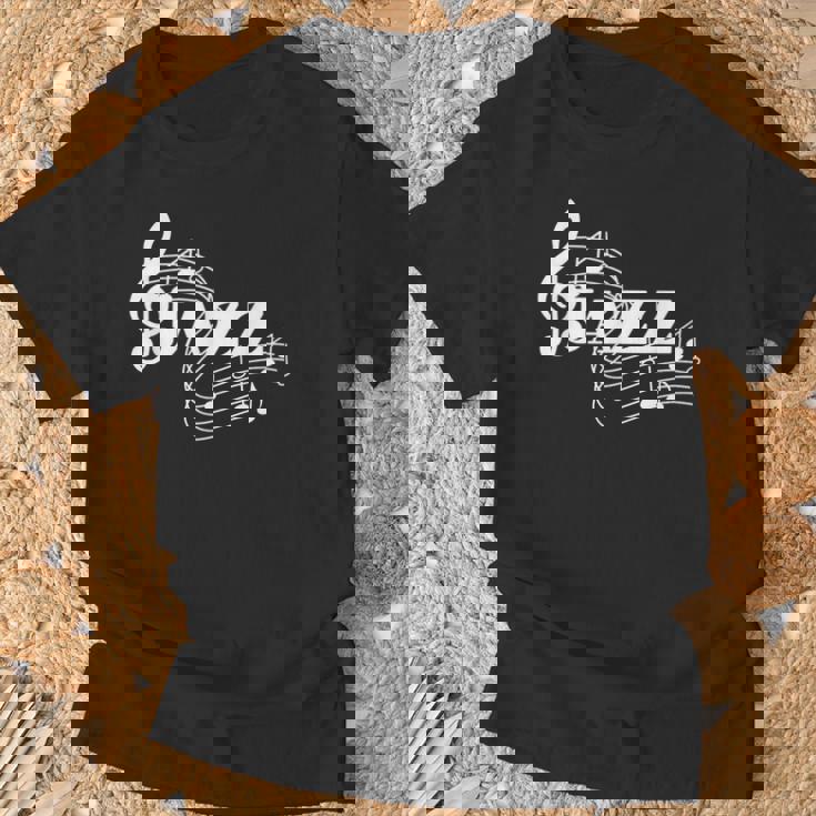 ジャズミュージシャン 楽譜 ジャズノート Tシャツ 高齢者への贈り物