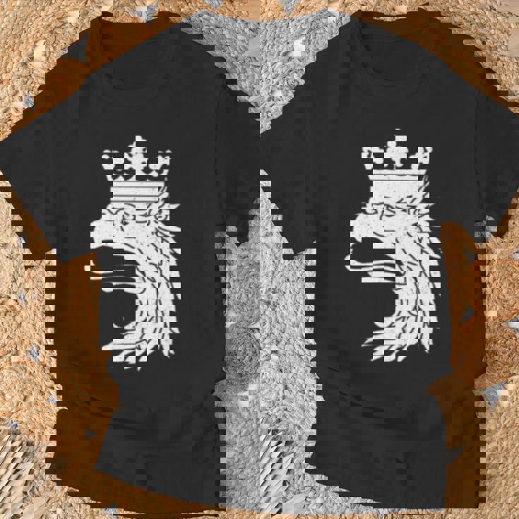 スカニアスウェーデン紋章フラッググリフィン 長袖tシャツ Tシャツ 高齢者への贈り物