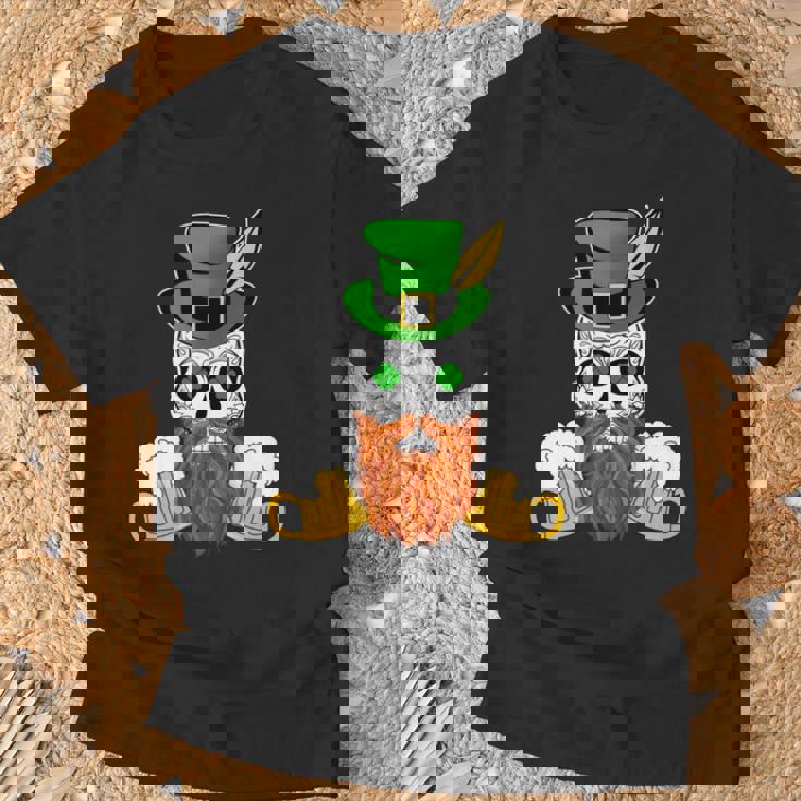 スカル 聖パトリックデー 洋服 ギフト 男性 女性 ビール 長袖tシャツ Tシャツ 高齢者への贈り物