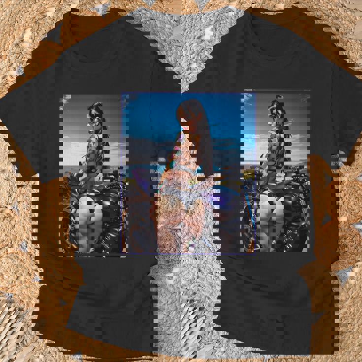 セクシーガールグラフィックtシャツ セクシーなラティーナガール&バイクビーチ。 長袖tシャツ Tシャツ 高齢者への贈り物