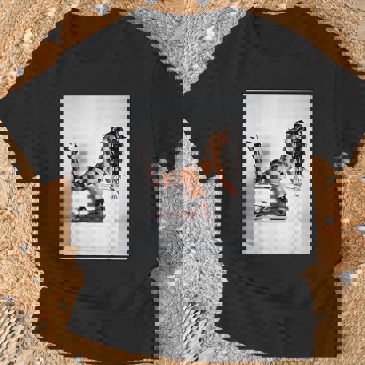 セクシーガールグラフィックtシャツ マスクのセクシーなファッションモデル Tシャツ 高齢者への贈り物