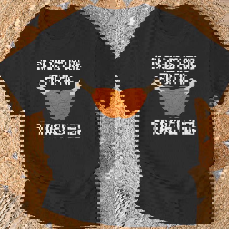 ターキー・レッグ・ファニー・サンクスギビング・ターキーのためにここに来たんだ 長袖tシャツ Tシャツ 高齢者への贈り物