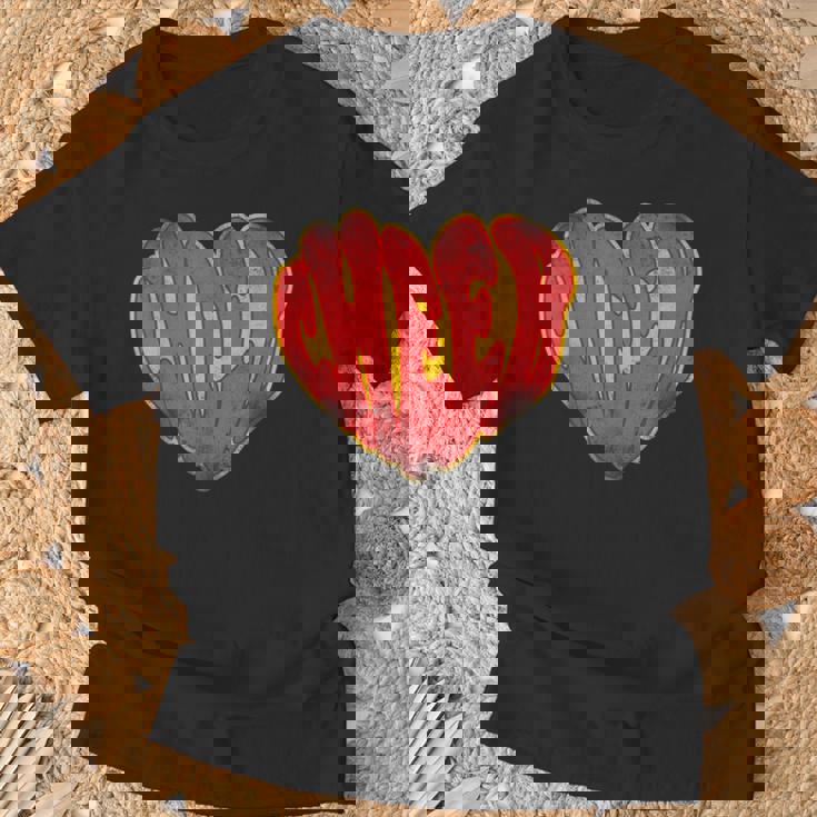 チア チアリーディング ハート ヴィンテージ チア Tシャツ 高齢者への贈り物
