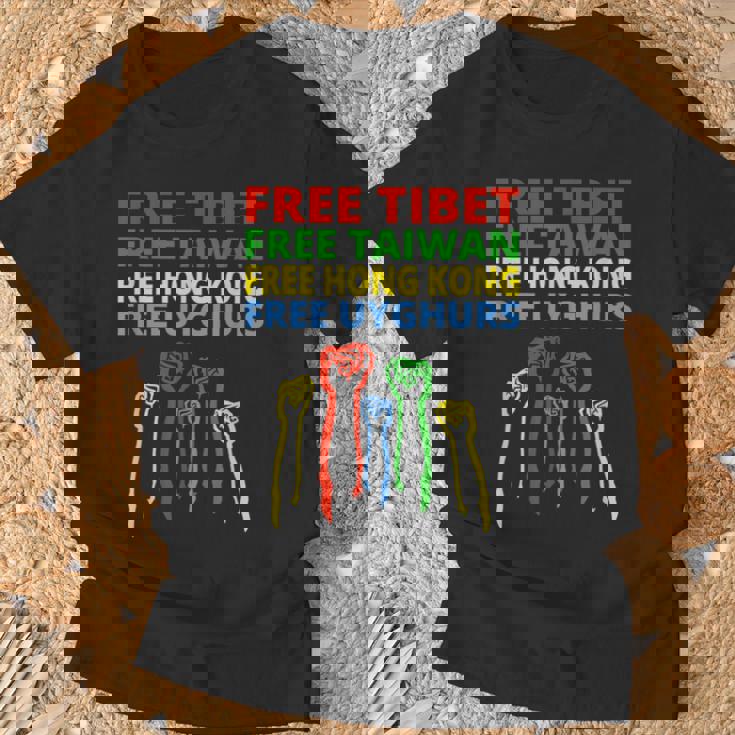 チベットフリー 台湾 香港 ウイグル人保護 Tシャツ 高齢者への贈り物