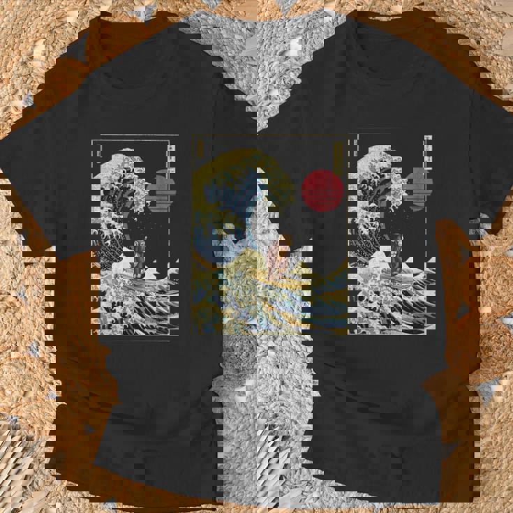 チンパンジー 神奈川波 おもしろサーフアニマル Tシャツ 高齢者への贈り物