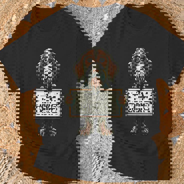 チームクリケット、クリケットの正義、犬好き、ハンティングドッグ Tシャツ 高齢者への贈り物