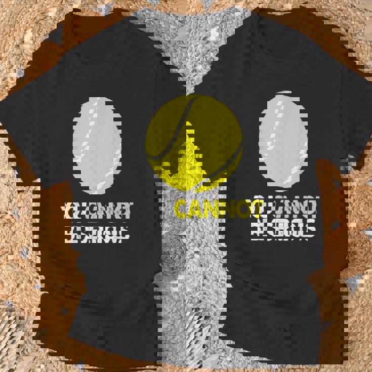 テニス ユーモア You Cannot Beerious ラケット スポーツ Tシャツ 高齢者への贈り物