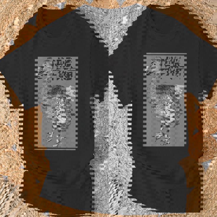 ドードー鳥、決して忘れない、動物種、ハト、ドローン、ドードー Tシャツ 高齢者への贈り物