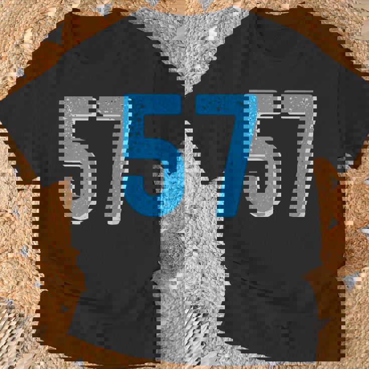ナンバー 57 スポーツブルーナンバー Tシャツ 高齢者への贈り物