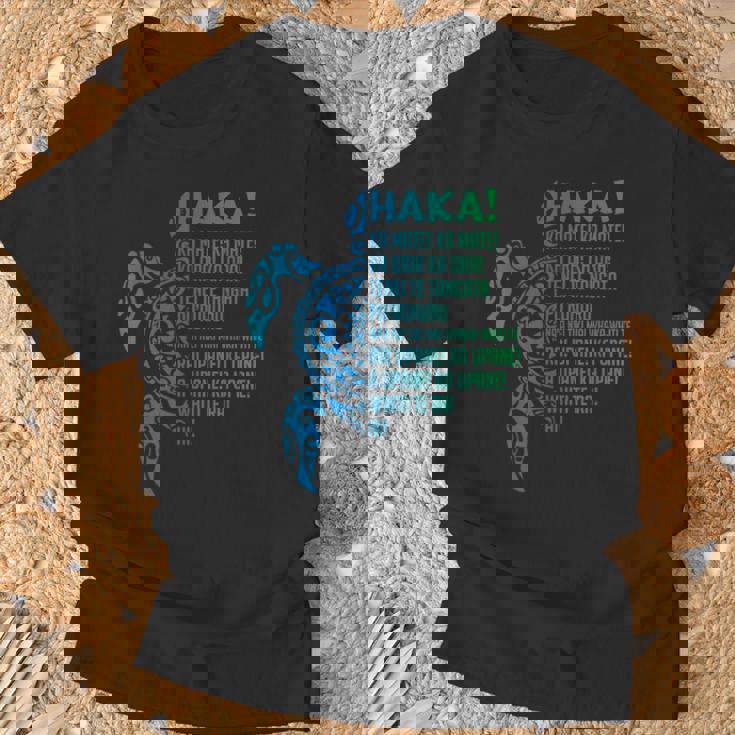 ニュージーランド ハカ カ メイト ソング タートル ラグビー マオリ Tシャツ 高齢者への贈り物