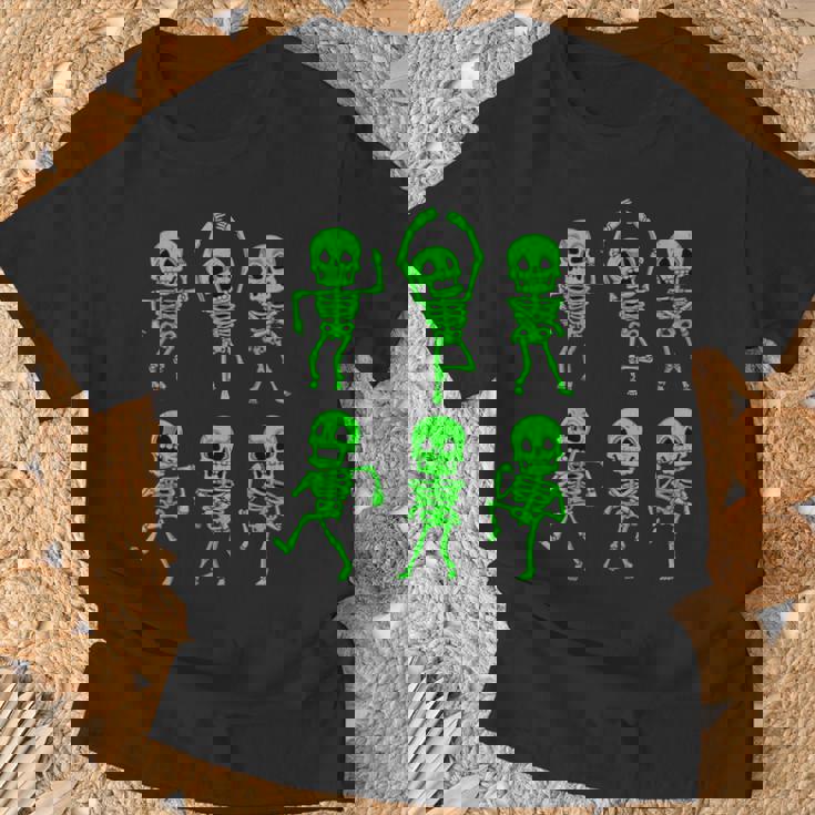 ハロウィン ダンシングスケルトン グリーン 不気味な男の子 女の子 キッズ Tシャツ 高齢者への贈り物