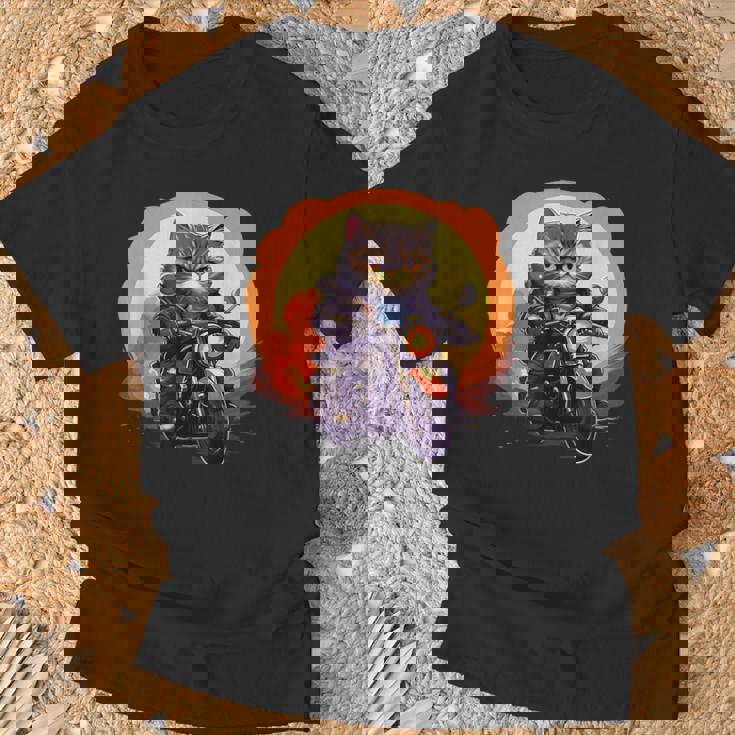 バイカー エキゾチック ショートヘア 猫 乗馬 オートバイ Tシャツ 高齢者への贈り物