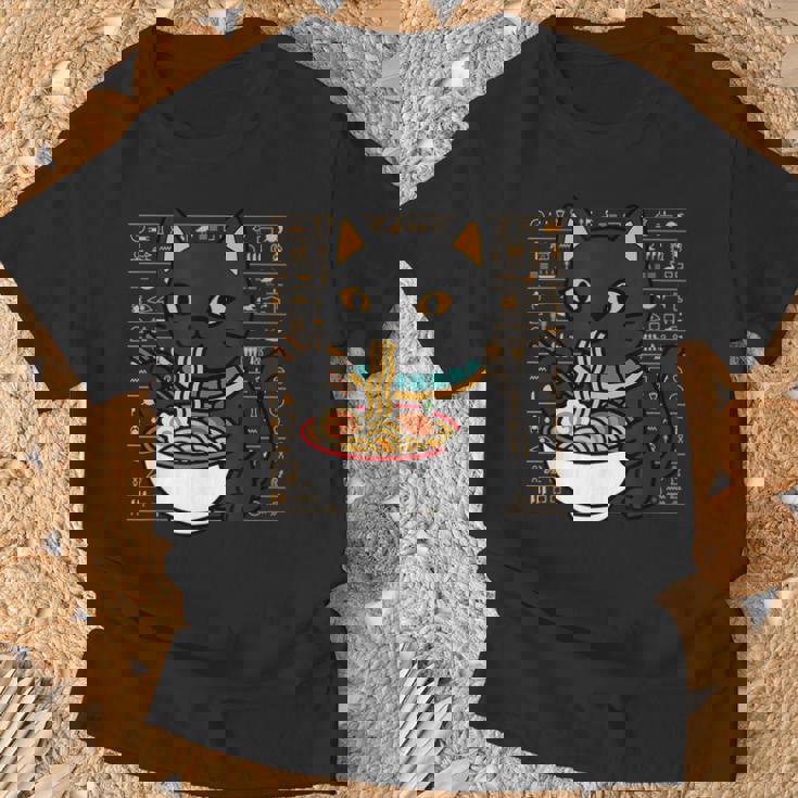 バストキャット ラーメン エジプト エジプト神話 女神バステット Tシャツ 高齢者への贈り物