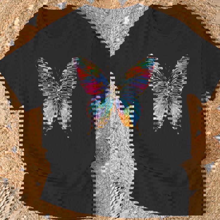 バタフライ カラフルな羽 バタフライ 蝶 Tシャツ 高齢者への贈り物