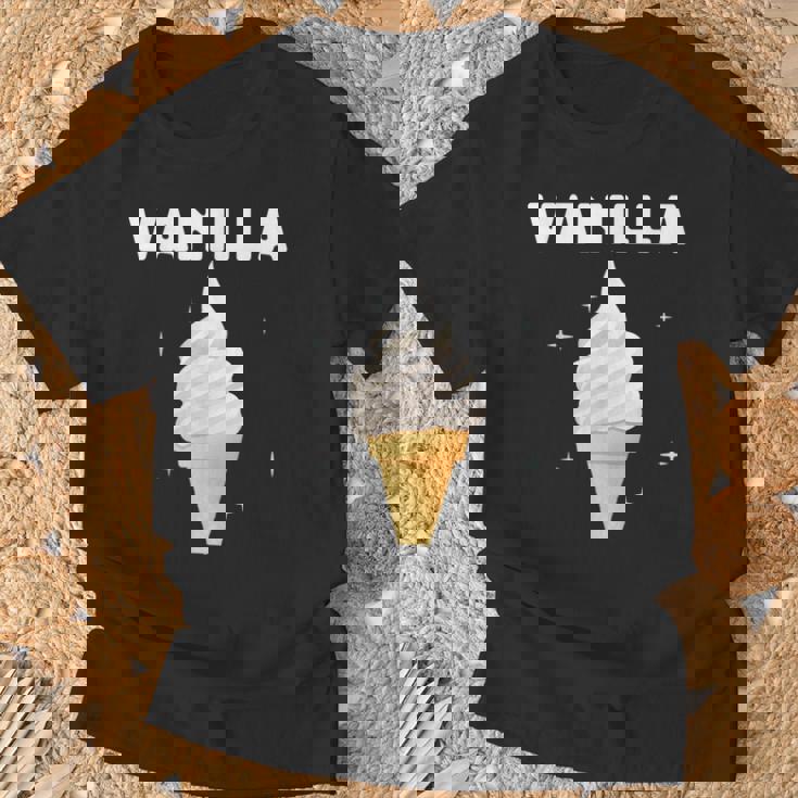 バニラ アイスクリーム コーン ジェラート スイートデザート 冷凍食品 Tシャツ 高齢者への贈り物