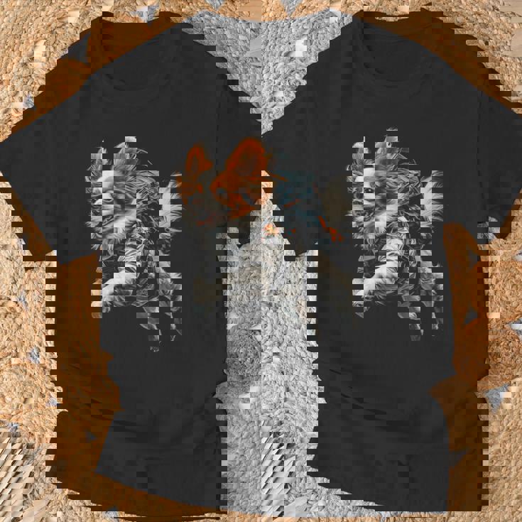 パピヨン 犬 モチーフ ペット イラスト パピヨン Tシャツ 高齢者への贈り物