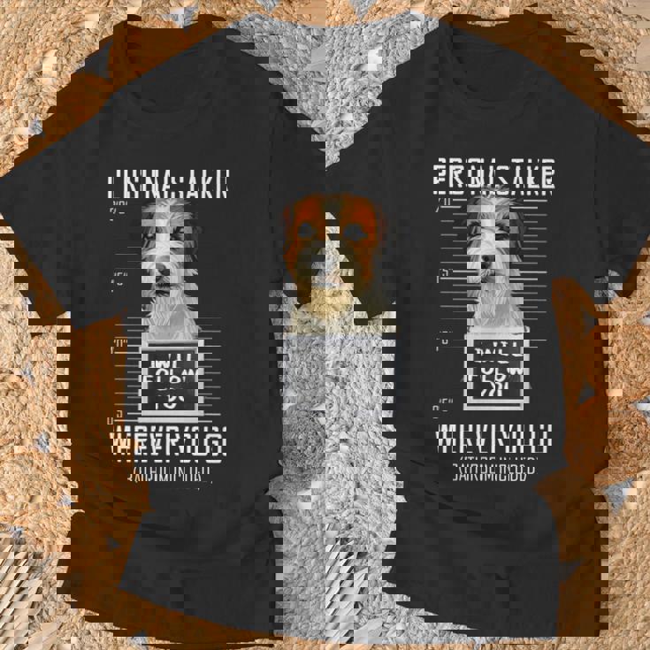 パーソナルストーカー犬ジャックラッセルテリア私はあなたに従います Jack Russell Terrier Dog 長袖tシャツ Tシャツ 高齢者への贈り物